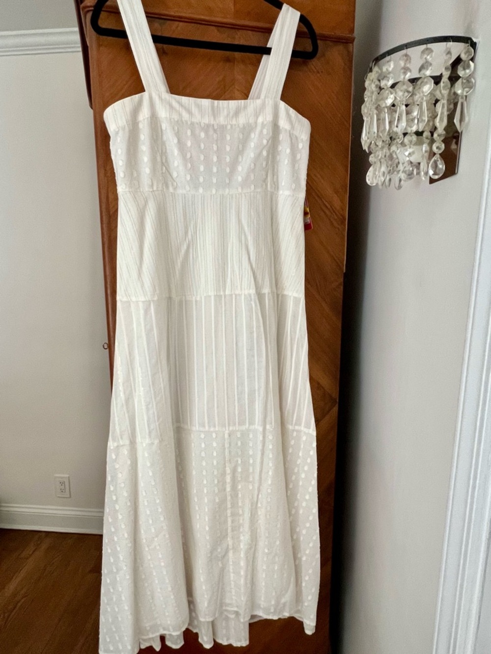 Vince Camuto White Square-Neck Printed Smocked-Back Maxi Dress - Picture 4 of 6